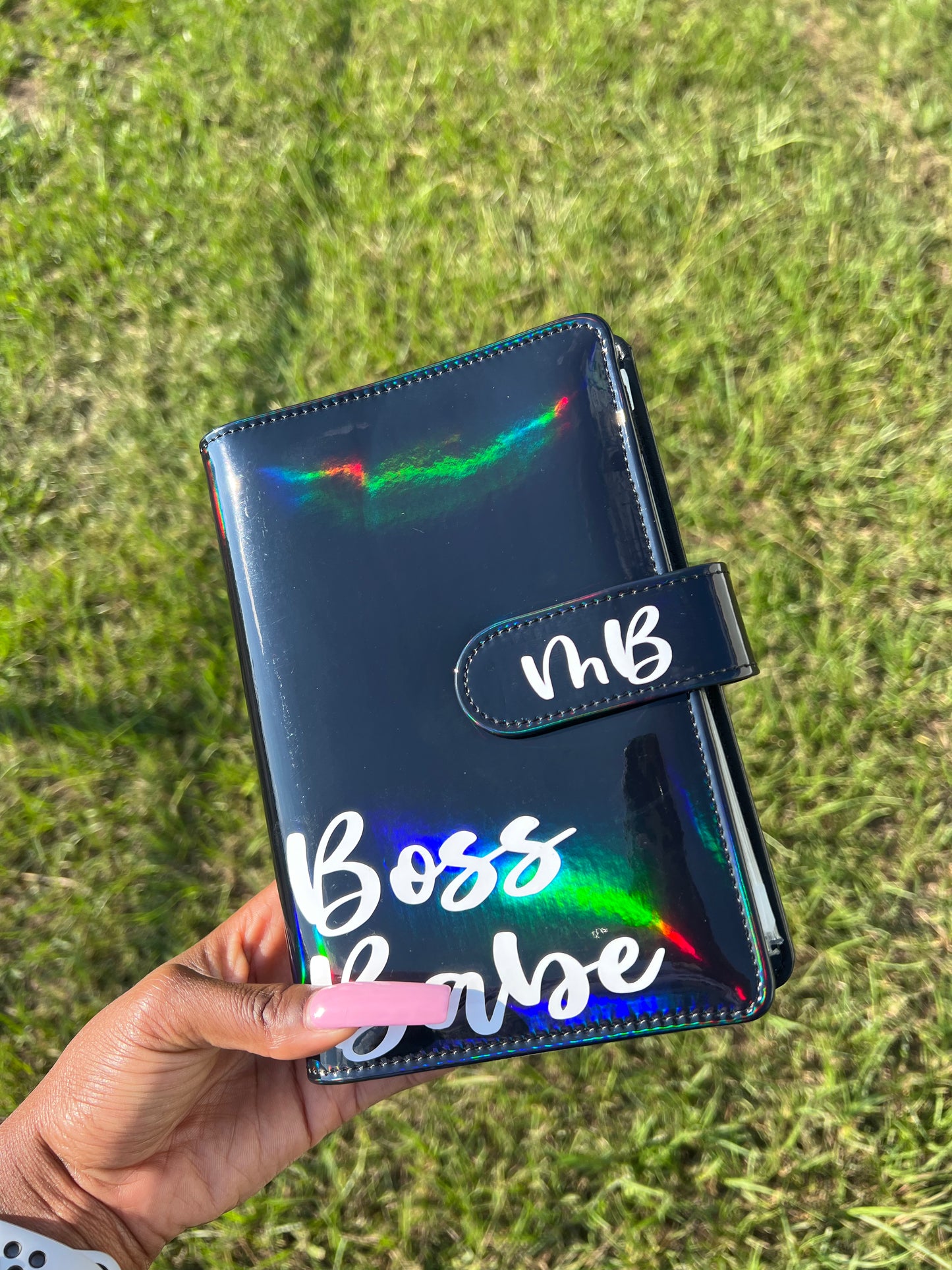 A6 Holographic Customized Ring Binder | 6 Ring Cover | A6 Customized binders | Zipper Closure