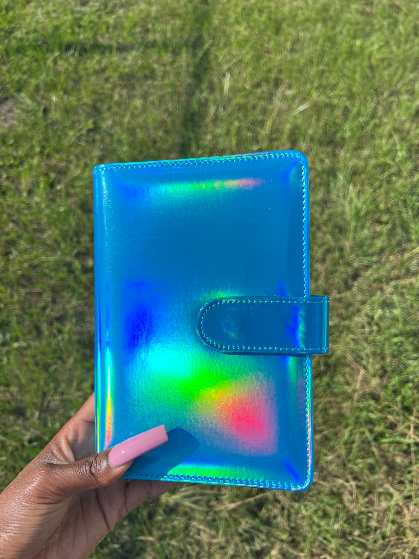 A6 Holographic Customized Ring Binder | 6 Ring Cover | A6 Customized binders | Zipper Closure