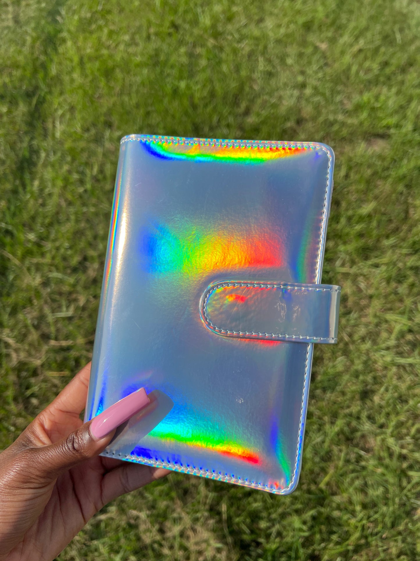 A6 Holographic Customized Ring Binder | 6 Ring Cover | A6 Customized binders | Zipper Closure
