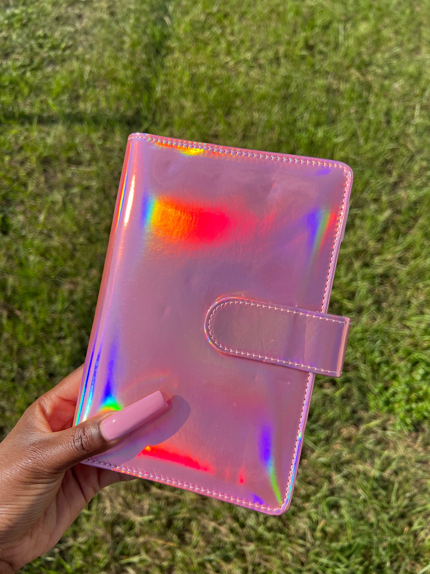 A6 Holographic Customized Ring Binder | 6 Ring Cover | A6 Customized binders | Zipper Closure