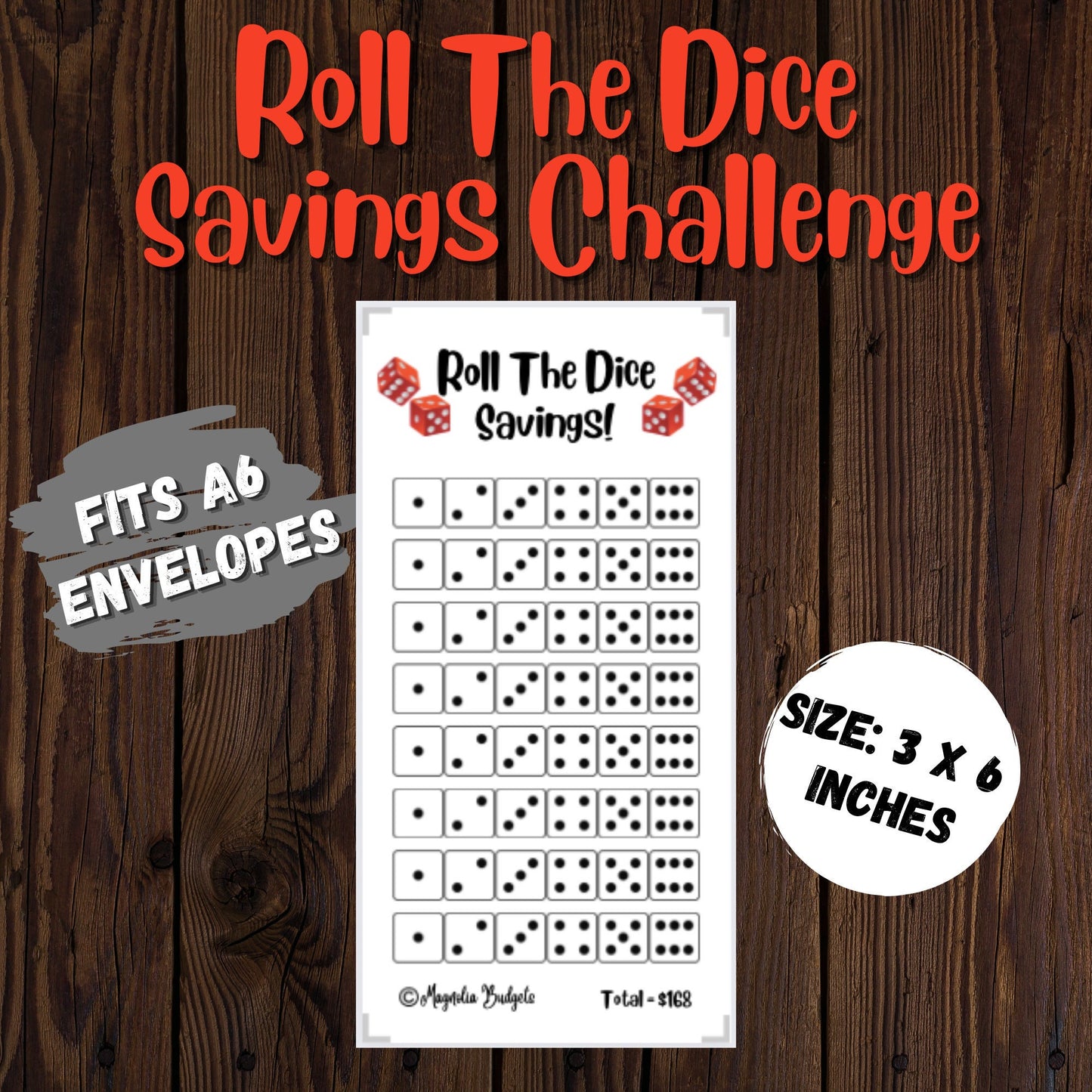 Roll The Dice Savings Challenge | Mini Tracker for Cash Budgeting | Savings Tracker | A6 Size | Low Income | High Income