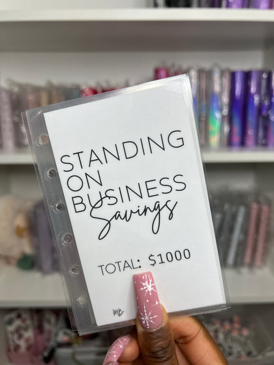 A7 Laminated STANDING ON BUSINESS Savings Challenges Binder | 2024 New Savings | Low Income | High Income