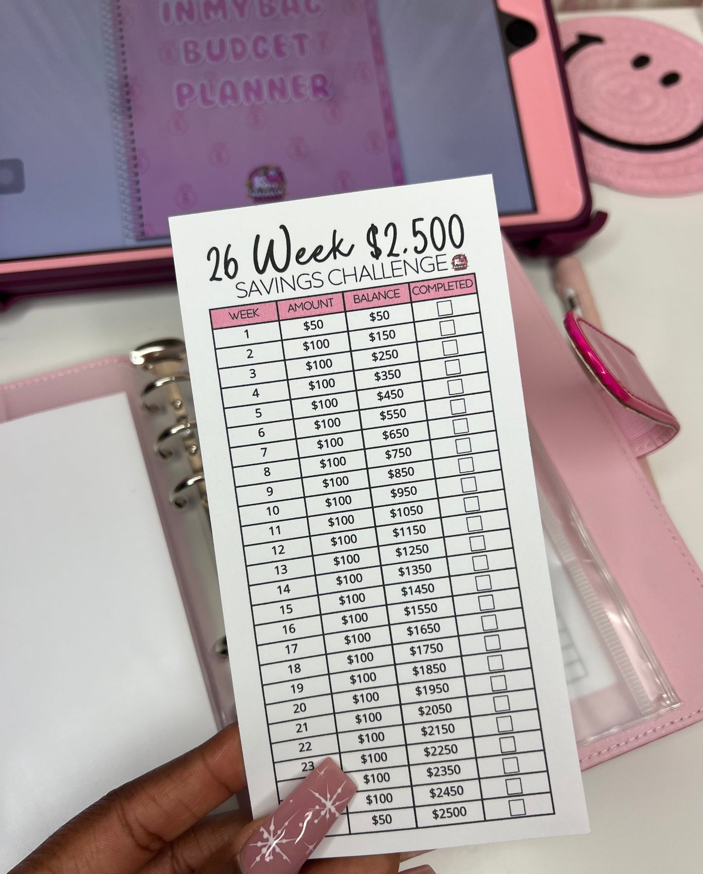 26 Week Savings Challenge | $2500 | Mini Tracker for Cash Budgeting | Savings Tracker | A6 Size | Low Income | High Income