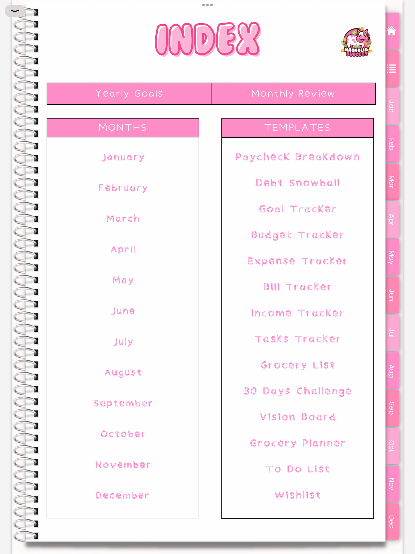 DIGITAL | In My Bag Budget Planner | Goodnotes Planner | Monthly Digital Planner | iPad Planner | WHITE BACKGROUND