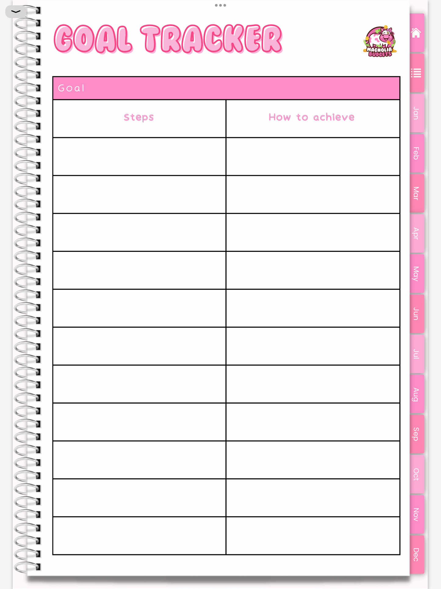 DIGITAL | In My Bag Budget Planner | Goodnotes Planner | Monthly Digital Planner | iPad Planner | WHITE BACKGROUND