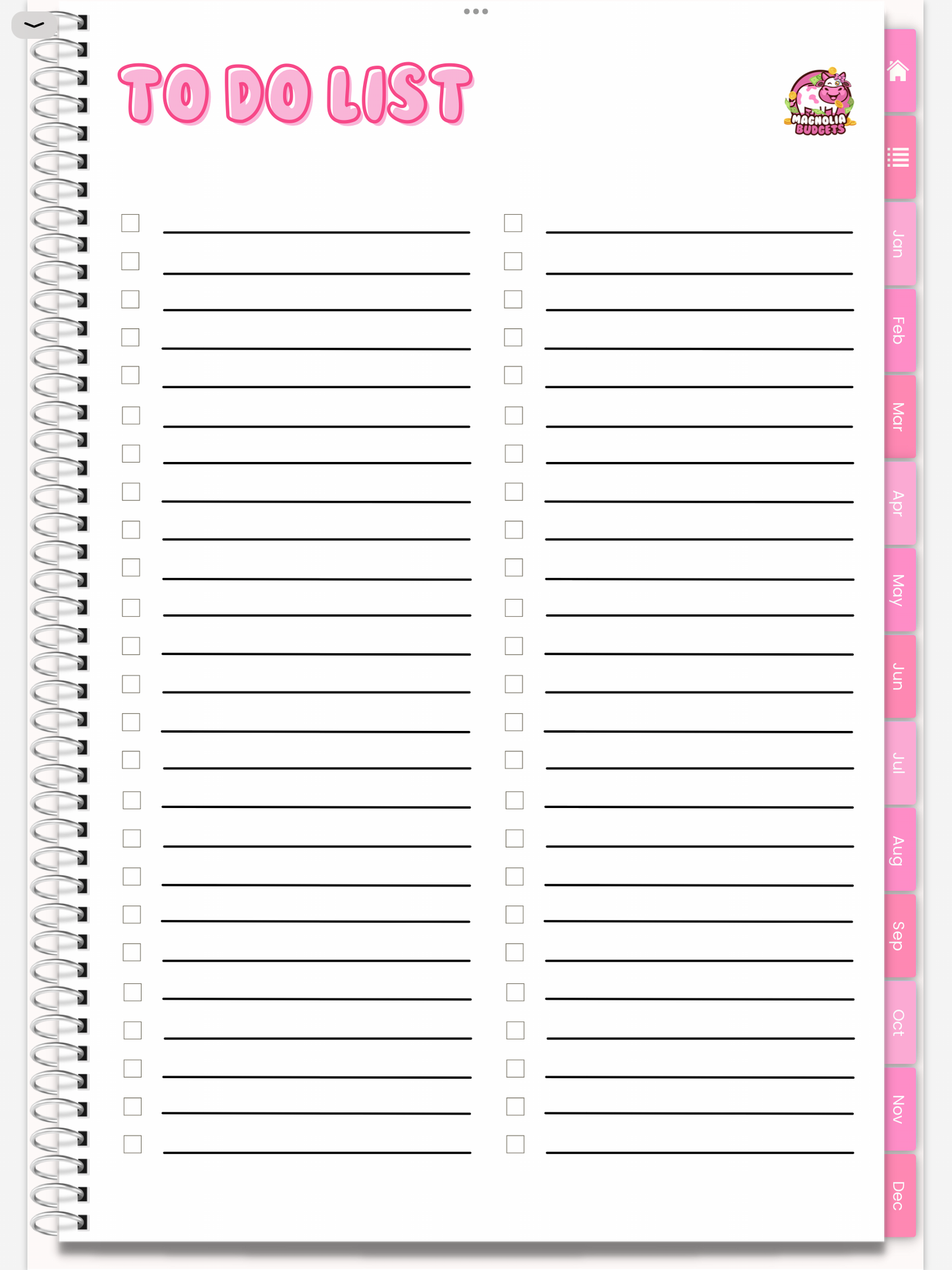 DIGITAL | In My Bag Budget Planner | Goodnotes Planner | Monthly Digital Planner | iPad Planner | WHITE BACKGROUND