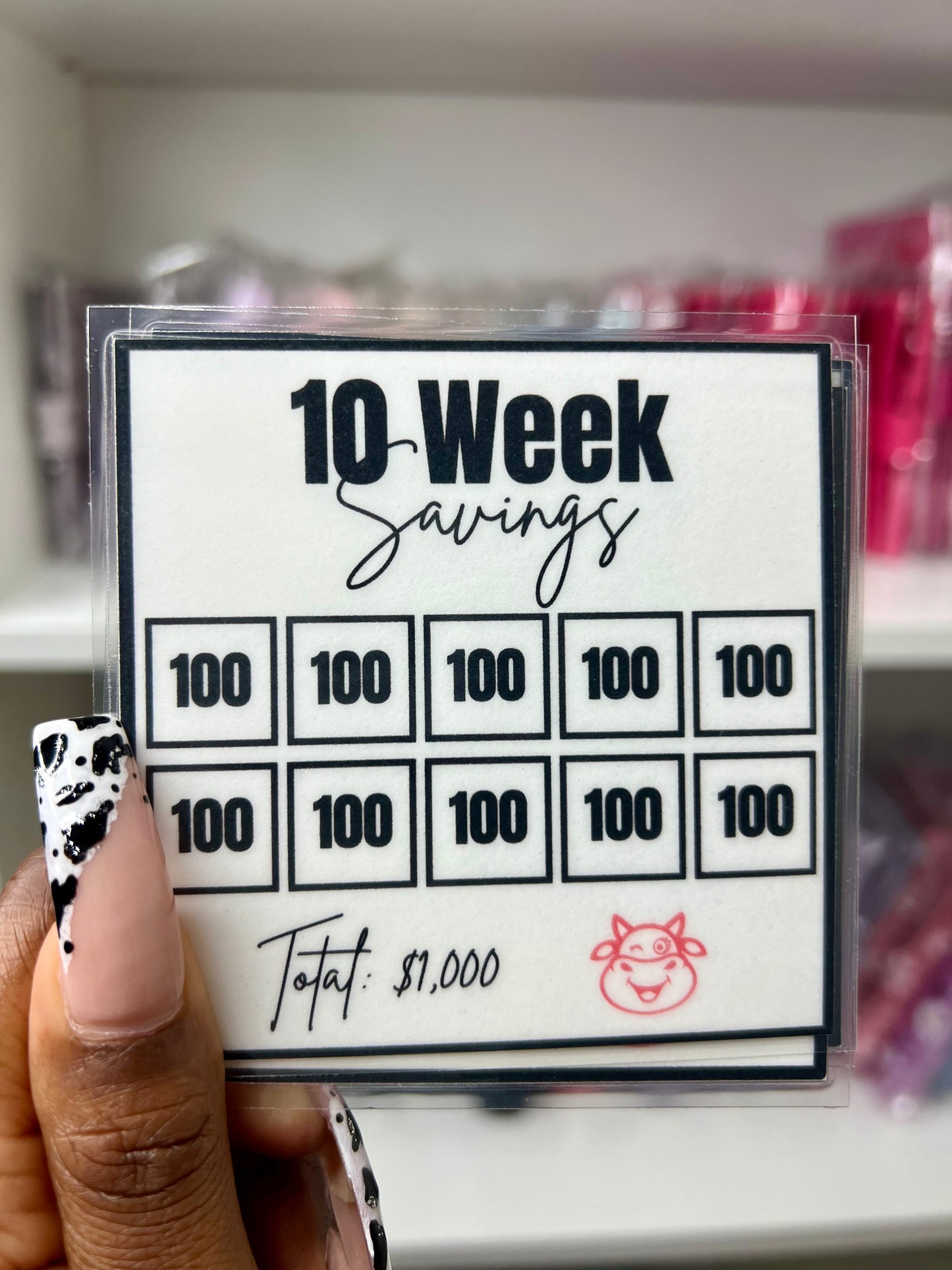 Cat Savings Box | 10 Week Savings Challenge | Save 250 500 or 1000 | Acrylic Box | Low Income | High Income | Savings Challenge