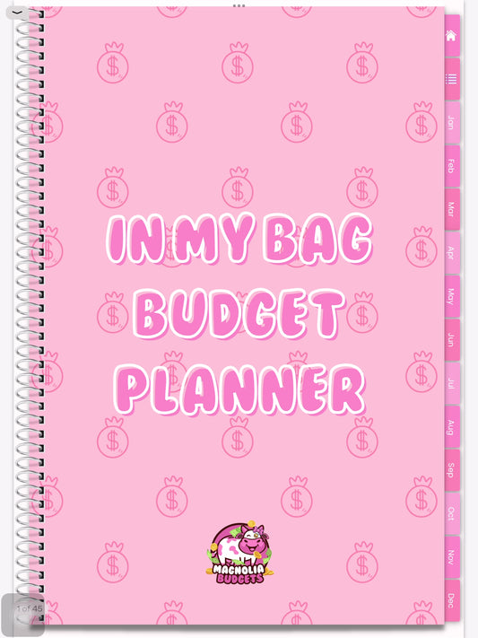 DIGITAL | In My Bag Budget Planner | Goodnotes Planner | Monthly Digital Planner | iPad Planner | WHITE BACKGROUND