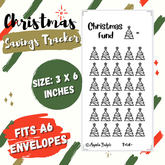 Christmas Savings Challenge Tracker for Cash Budgeting | Cash Envelope Savings Challenges | Christmas Fund | Size A6