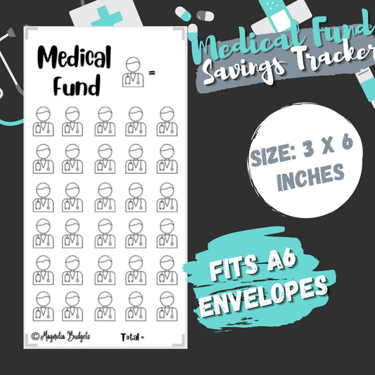 Medical Fund Savings Challenge | Mini Tracker for Cash Budgeting | Savings Tracker | A6 Size