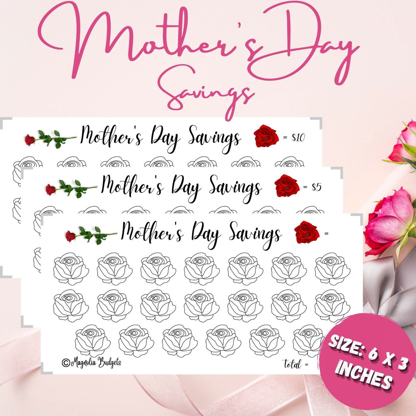 Mothers Day Savings Challenge | Low Income | High Income | Mothers Day | Mini Savings Challenges | Cash Envelopes | A6 size