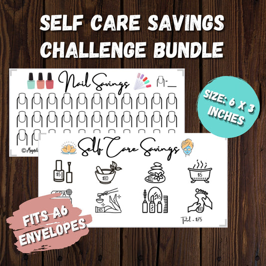 Self Care Savings Challenge | Nail Savings | Mini Tracker for Cash Budgeting | Savings Tracker | A6 Size | Low Income | High Income