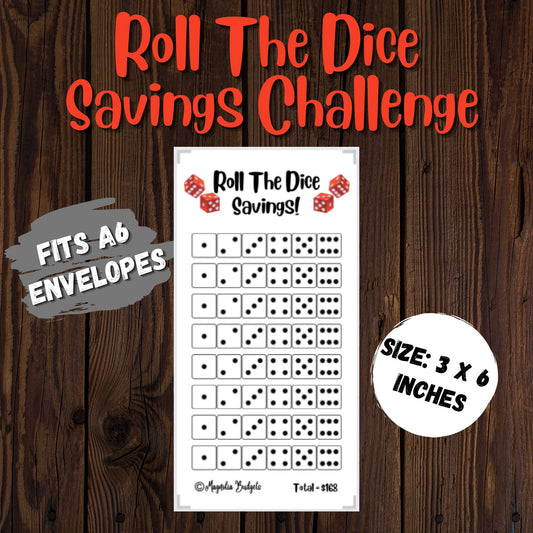 Roll The Dice Savings Challenge | Mini Tracker for Cash Budgeting | Savings Tracker | A6 Size | Low Income | High Income