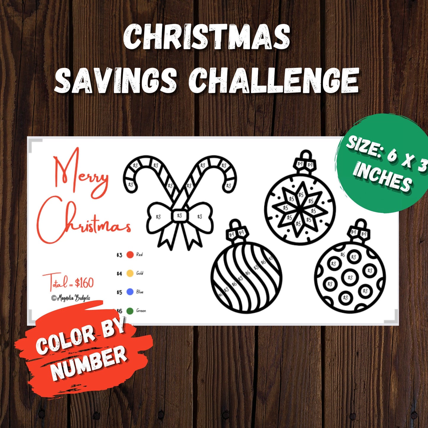 Christmas Savings Challenge | Color By Number Savings Challenge | Savings Tracker | A6 Size | Save 160 Dollars | Low Income