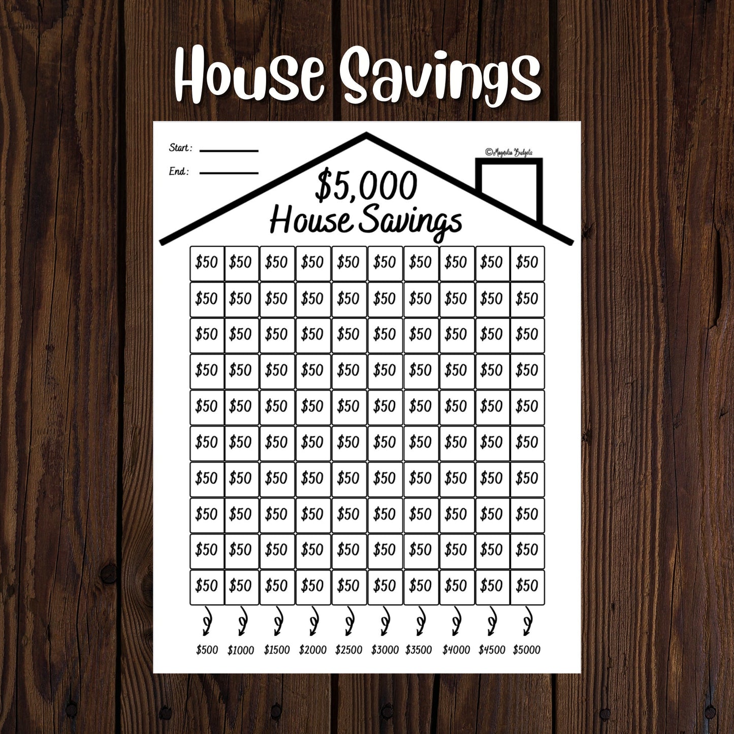 House Savings Challenge | 5000 dollar Savings Challenge | Savings Tracker | Letter Size | Low Income | High Income