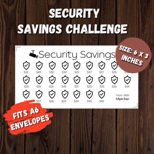 Home Security Savings Challenge | Mini Savings Challenge | Savings Tracker | A6 size | Low Income | High Income