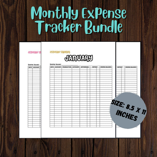 Monthly Expense Tracker Bundle | Low Income | High Income | Expense Tracker | Monthly Expenses | Weekly Expense Tracker | Bill Tracker