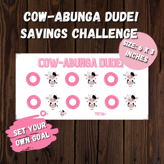 Cow Savings Challenge | Summer Savings | Mini Savings Challenge | Savings Tracker | A6 size | Set Your own Goal | Low Income | High Income