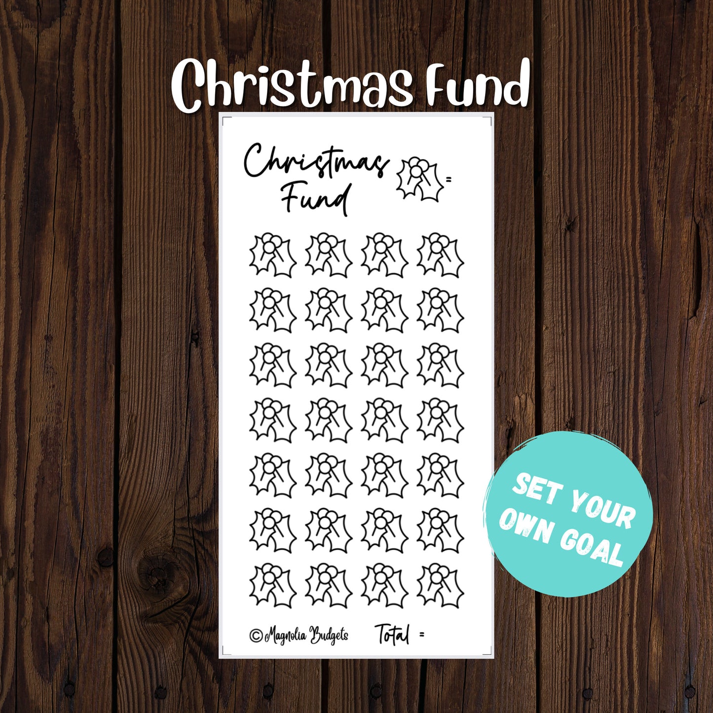 Christmas Savings Challenge Tracker for Cash Budgeting | Cash Envelope Savings Challenges | Christmas Fund | Size A6