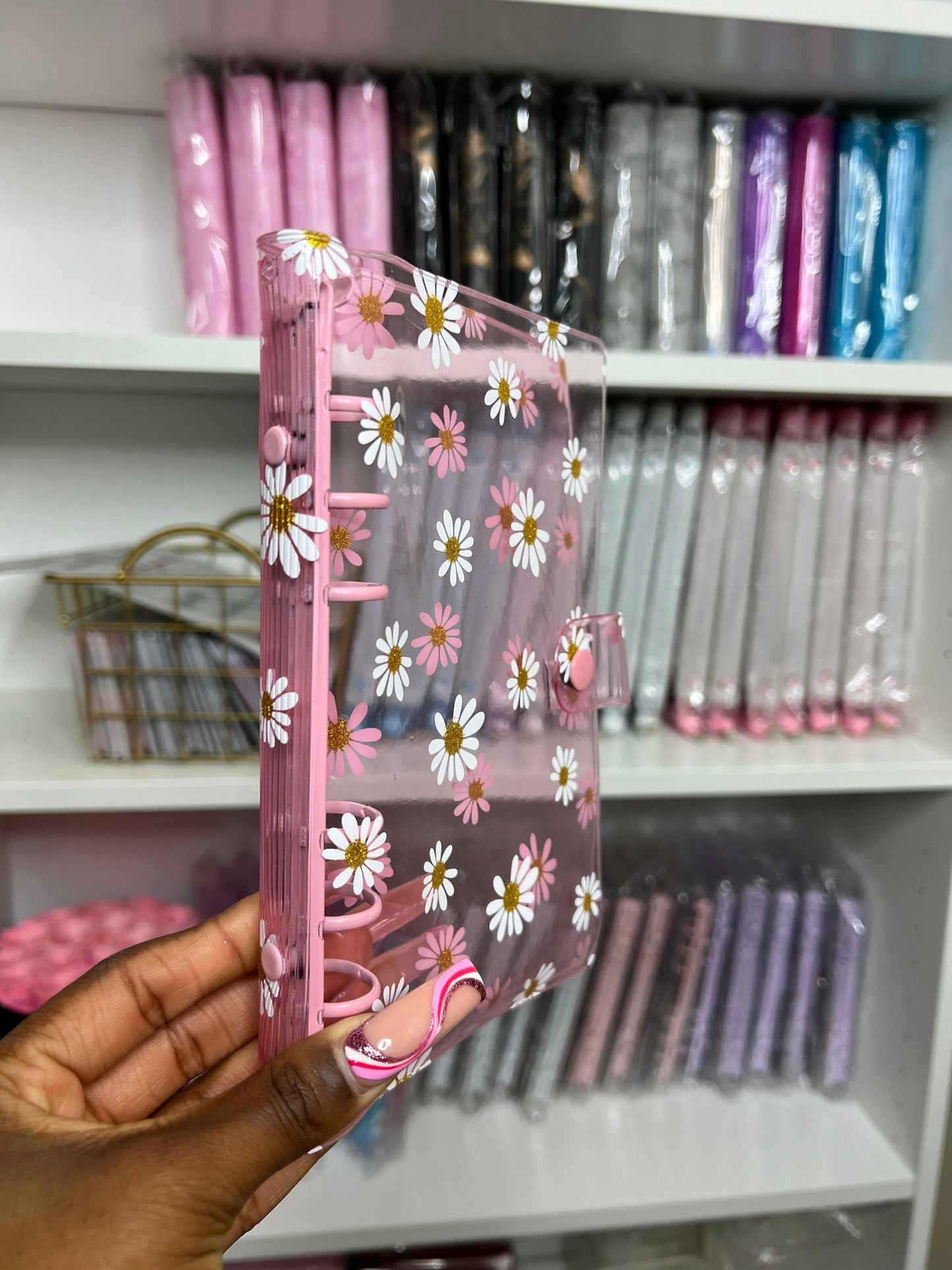 A6 Customized Daisy Ring Binder [4 colors] | 6 Ring Cover | A6 Customized binders | Zipper Closure