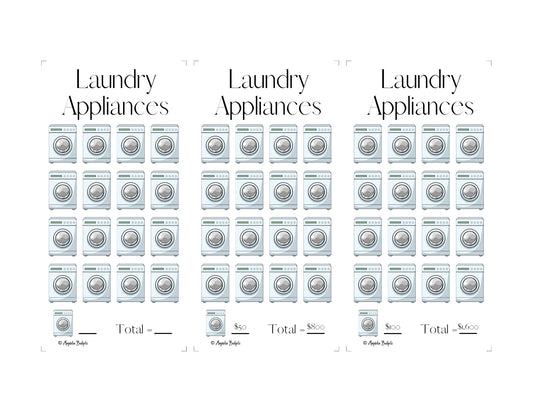 Laundry Appliance Savings Challenge Bundle | Low Income | High Income | Mini Savings Challenges | A6